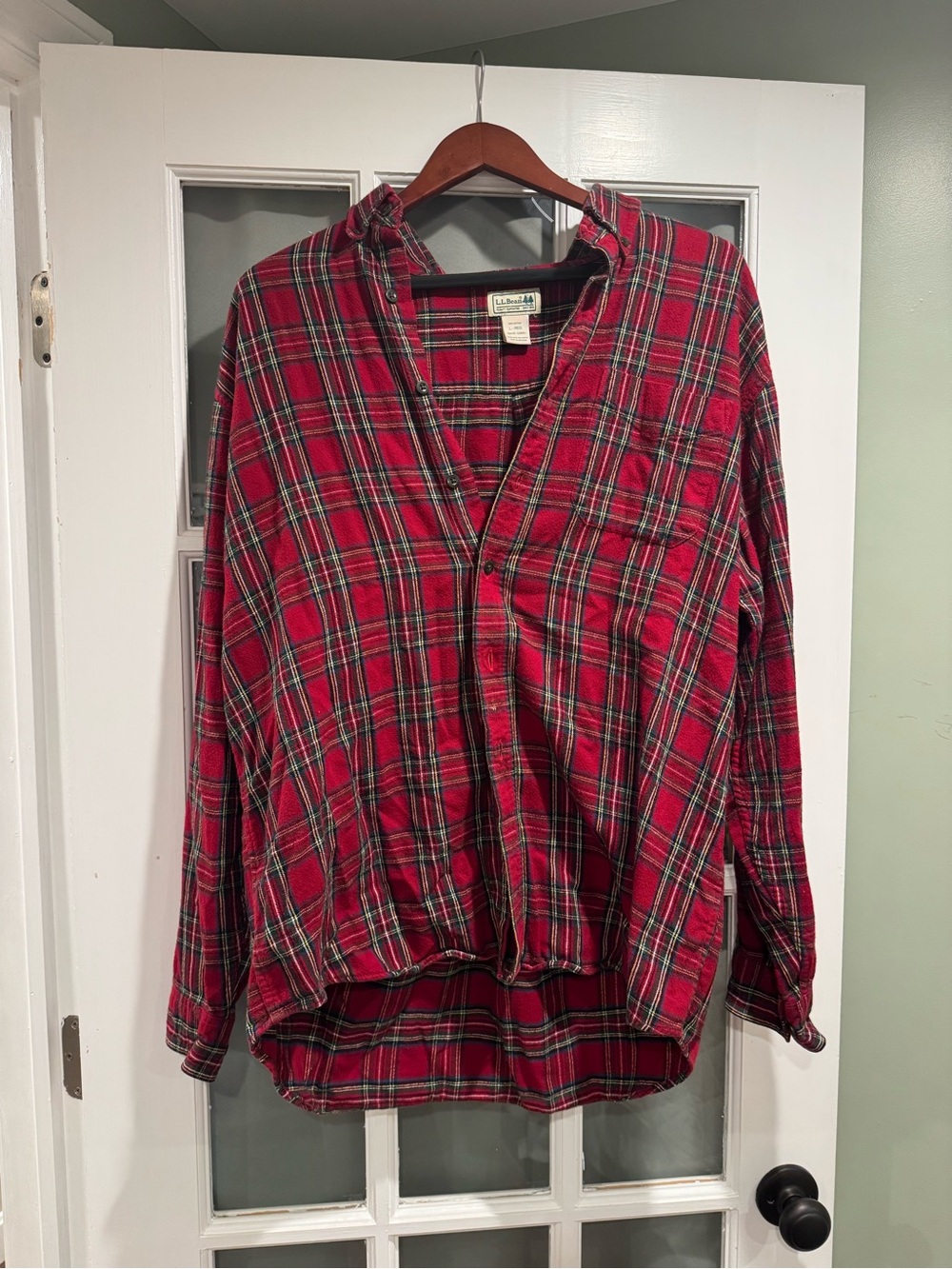 L.L. Bean Red Plaid Flannel Shirt